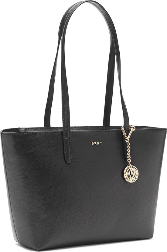 DKNY Cuir Sac shopper Sac à épaule Bryant Tote Black / Gold Noir