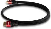 Teufel HDMI 2.0 kabel rond - Highspeed HDMI kabel ondersteunt alle 2.0 specificaties, zoals 4K 50/60p en 4K 3D 0.75m , zwart