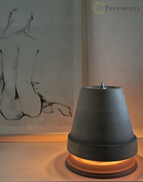 Bougie chauffeplatMokaÉconomie durableChauffage chauffeplatpot en terre...