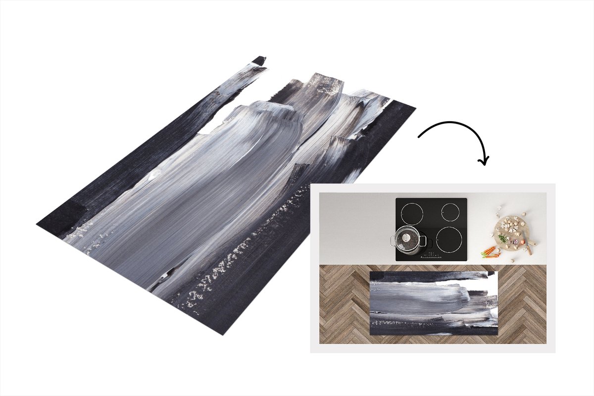 KitchenYeah Keukenloper - Loper keuken - Verf - Zwart - Design - Keukenloper vinyl, foto 5