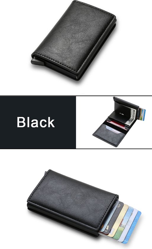 Portemonnee voor heren, slanke RFID-blokkerende minimalistische creditcardhouder voor maximaal 8 kaarten en rekeningen, ideaal voor op reis (donkerbruin) | NL