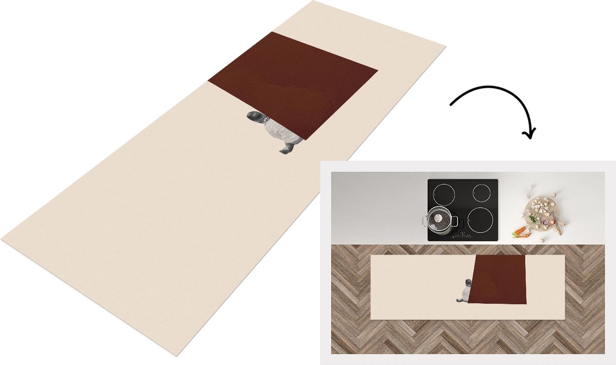 KitchenYeah Keukenloper - Loper keuken - Vintage - Pastel - Jongen - 180x60 cm - Keukenloper vinyl Multicolor