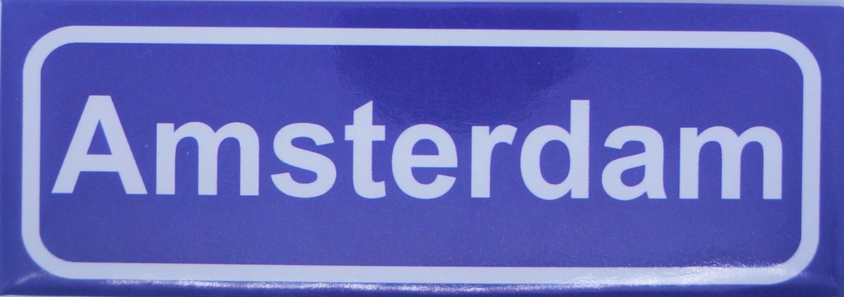 Koelkast magneet plaatsnaam bord / kombord Amsterdam.