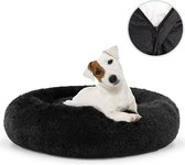 Behave Hondenmand Deluxe - Maat L - 70 cm - Hondenkussen - Hondenbed - Donutmand - Wasbaar - Fluffy - Donut - Zwart