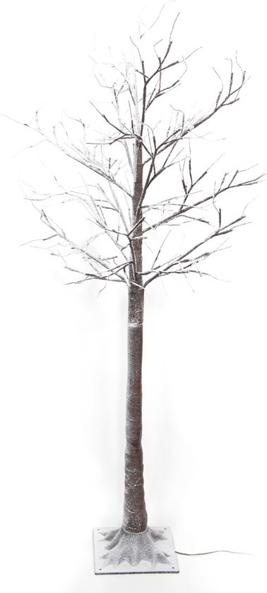 Verlichte bruine lichtboom - berkenboom 160cm met 144 led lichtjes classic warm