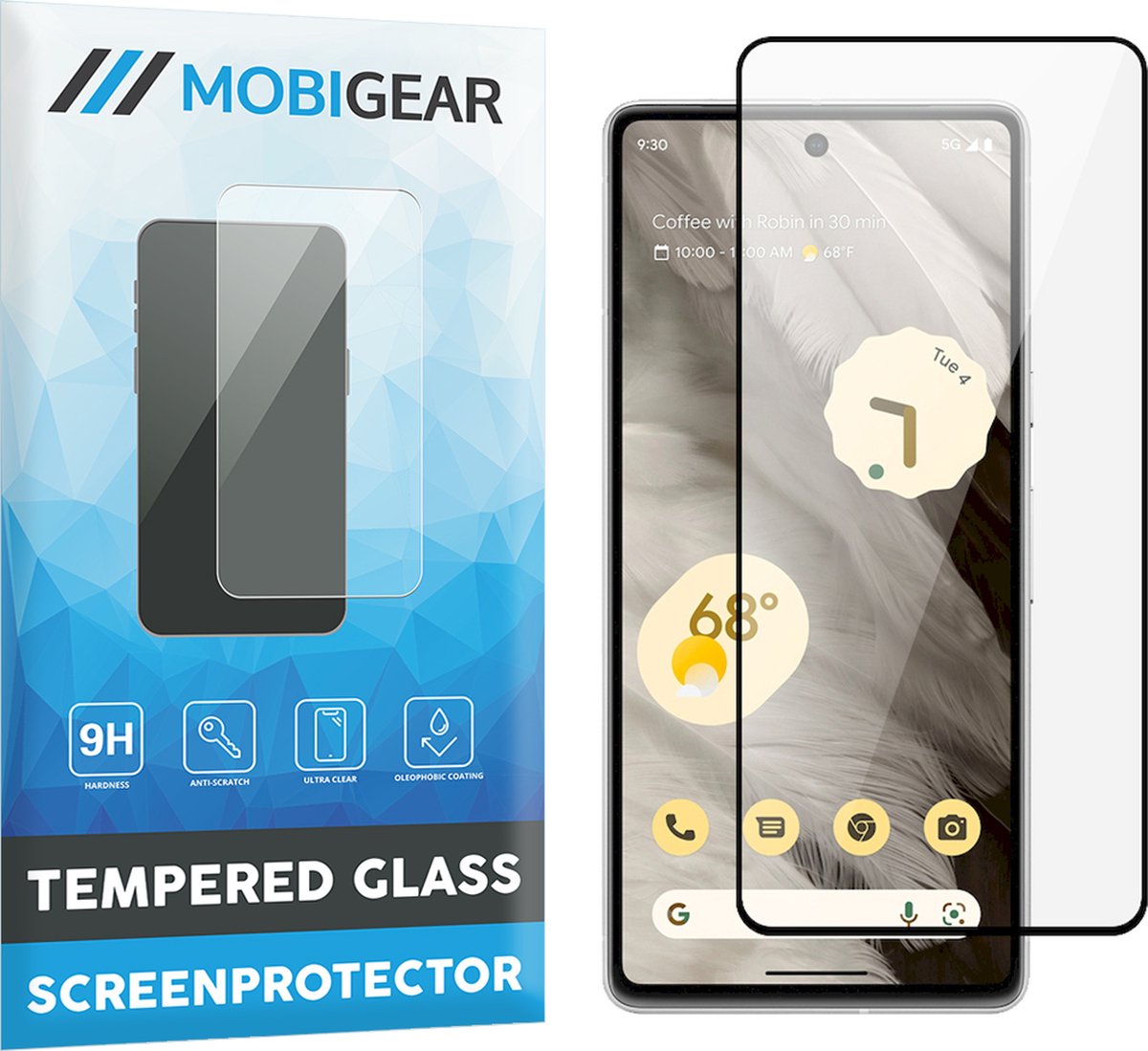 Mobigear Screenprotector geschikt voor Google Pixel 7 Glazen | Mobigear Premium Screenprotector - Case Friendly - Zwart