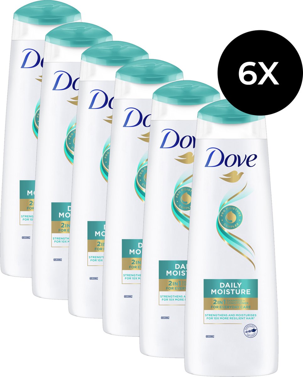 Dove - Shampoo - Nutritive Solutions Daily Moisture 2 in 1 - Voordeelverpakking 6 x 250 ml