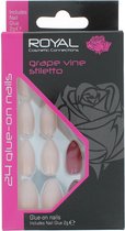 Royal 24 Stiletto Glue-On Nails - Grape Vine