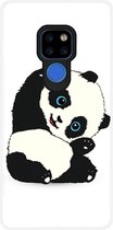 ADEL Siliconen Back Cover Softcase Hoesje Geschikt voor Huawei Mate 20 - Panda Liggend