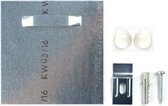 Ophangsysteem voor Forex / PVC Schuimplaat wanddecoratie - Aluminium ophangplaat van 7x7 cm - 3KG Draaggewicht