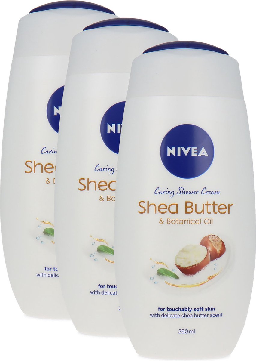 Nivea Caring Shea Butter & Botanical Oil Shower Cream - 250 ml (3 stuks)