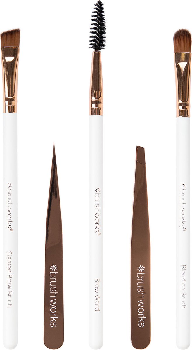 Brushworks Luxury 5 Piece Brow Set - White
