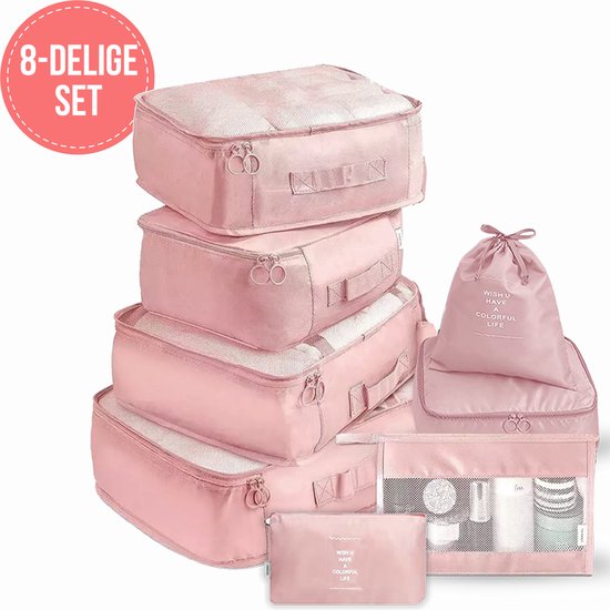Packing Cubes - 8 Delig - Bagage - Kleding Organizer - Koffer Organizer | bol.com