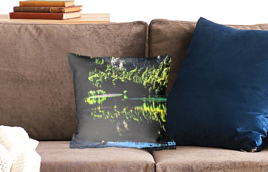 Sierkussen décoratif Forêt-Noire pour l'intérieur - Vue depuis la côte du Feldsee dans la Forêt-Noire allemande - 40x40 cm - Coussin intérieur carré en coton