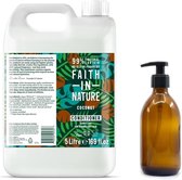 FAITH IN NATURE - Conditioner Coconut Refill 5 Liter - nu met GRATIS glaze refill fles 500ml