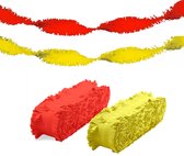 Folat versiering slingers combi set rood/geel 24 meter crepe papier