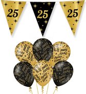 Paperdreams - Verjaardag 25 jaar feest pakket zwart/goud party-time