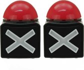 Quiz buzzer button - 2 stuks - licht en geluid - 11 cm