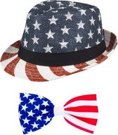 Boland USA/Amerika verkleed thema set hoed/vlinderstrik volwassenen