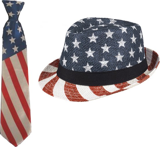 Boland USA/Amerika verkleed thema set - hoed en stropdas volwassenen
