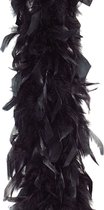 Faram Party - Veren Boa - Carnaval verkleed accessoire - zwart - 180 cm - 50 gram