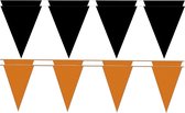 Folat - Feestvlaggetjes pakket - zwart/oranje - 80m - Halloween kleur