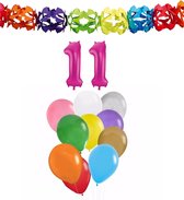 Folat Verjaardag versiering - 11 jaar - slingers/ballonnen