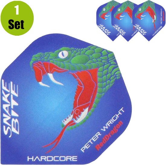 Peter Wright Hardcore Snakebite Flight Blue - Dart Flights van Red Dragon — afbeelding 3