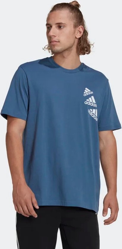Adidas - ESSENTIALS BRANDLOVE T-SHIRT - Blauw