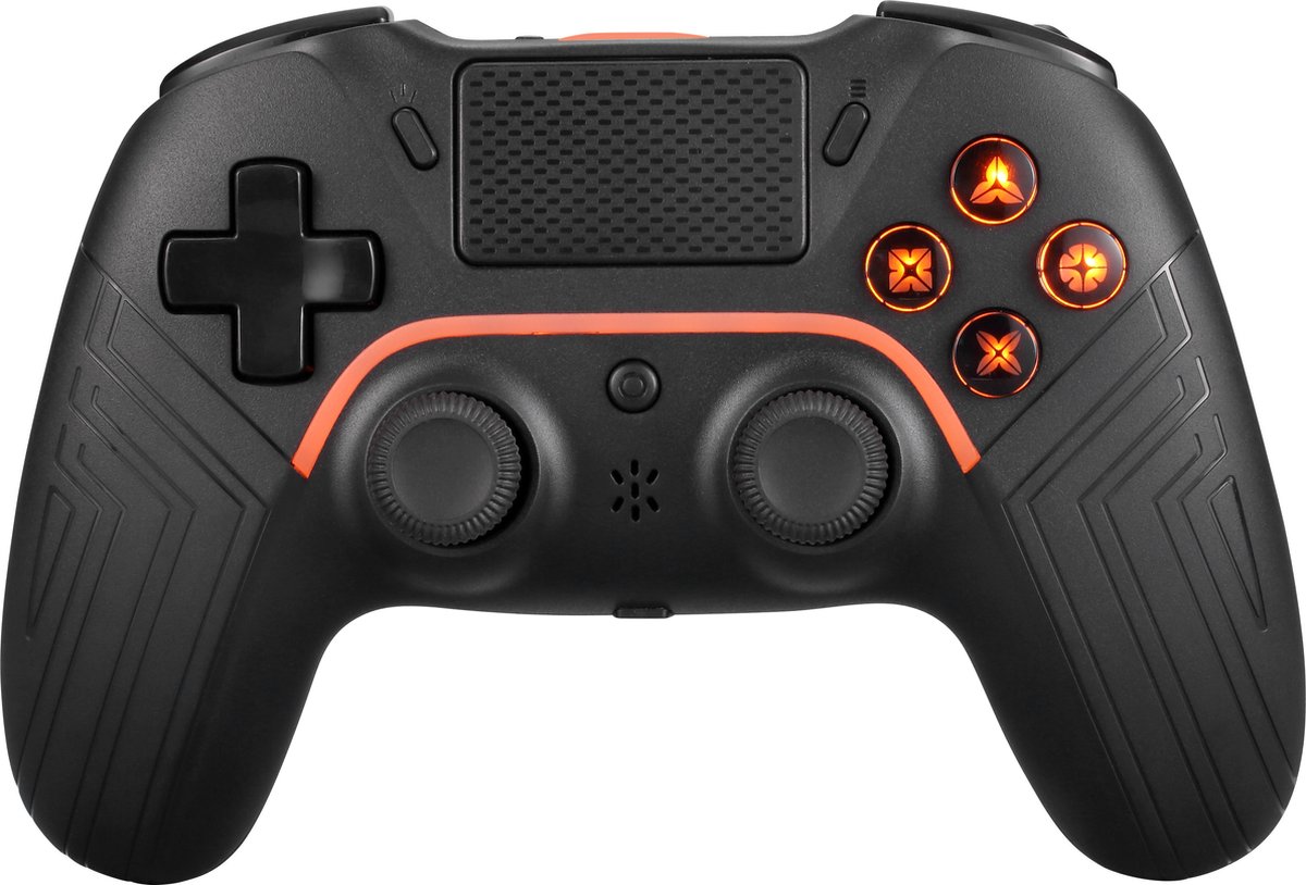 Deltaco - Draadloze PS4 Controller - Met 2 Macro Knoppen - Geschikt voor PS4/PC/Android/iOS - Zwart