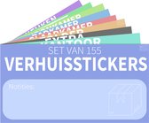 Verhuisstickers 155 etiketten met verschillende ruimtes en kleuren inclusief breekbaar labels