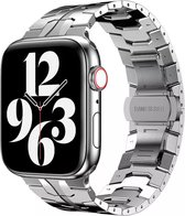 Fungus - Smartwatch bandje - Geschikt voor Apple Watch 42 / 44 / 45 / 49 mm - Series 1 2 3 4 5 6 7 8 9 SE Ultra iWatch - Metaal - Luxe - Zilver