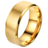 Despora - Ring (glad) - Ringen - Ring Dames - Ring Heren - Goudkleurig RVS - (22.25 mm / maat 70)