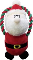 Happy Pet - Hondenspeelgoed - Kerstman Knuffel met Touw - 20 cm