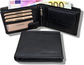 Lundholm portefeuille en cuir homme noir RFID anti-skim | cadeaux pour hommes - portefeuille pour hommes