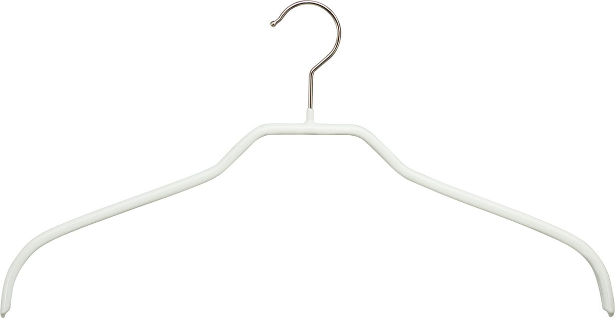 TopHangers [Set van 5] - Praktische metalen kledinghanger | Voorzien van witte anti-slip coating | Geschikt voor alle bovenkleding | Gecertificeerd als 'Eco friendly en 'Skin friendly' | 'Mawa 45F'