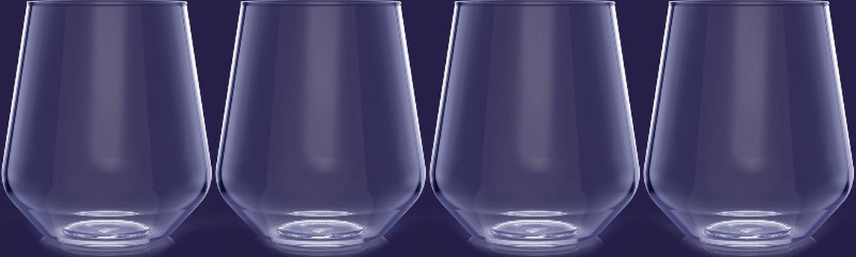 OneTrippel - Hufterproof waterglas - 4 stuks - Onbreekbaar waterglas - Wijnglas - Zero waste - 40 cl