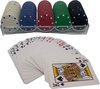 Afbeelding van het spelletje Pokerset voor beginners met handige opbergdoos fiches| 100 fiches en een kaartspel |Poker| 18+ | Verjaardag cadeau