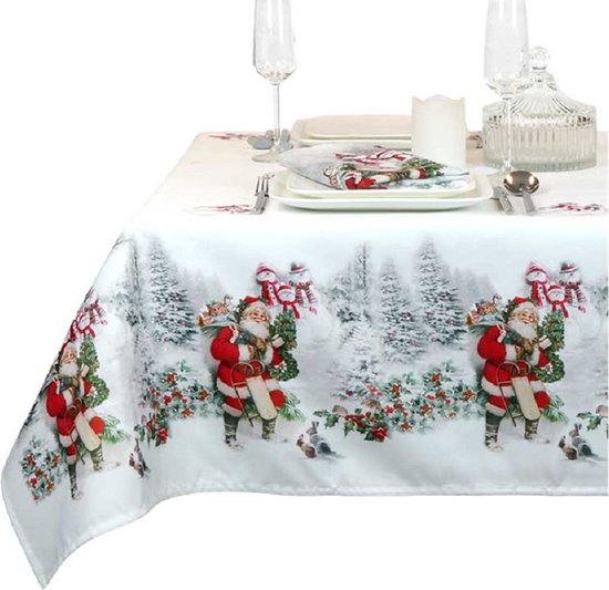 GAMUSI Tafelkleed voor Kerstmis, jacquard, gouden garen