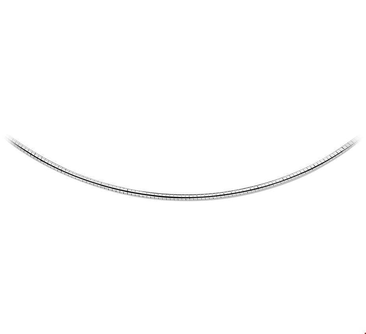 Zilver Gerhodineerde Collier omega rond 1 1313975 45 cm
