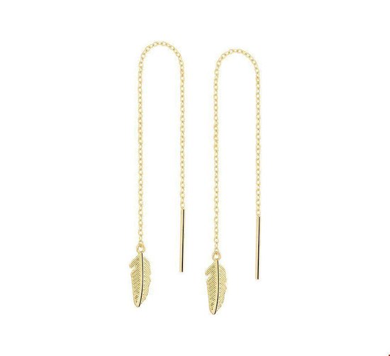 Boucles d'oreilles pendantes or jaune plume 4019381