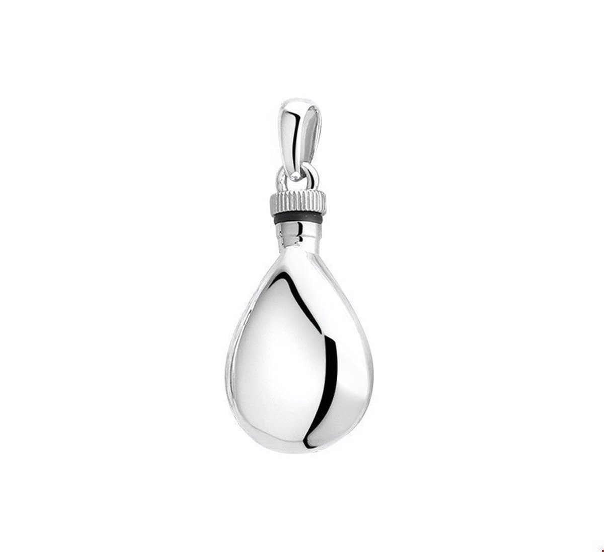 Druppelvormige Urn Hanger van Gerhodineerd Zilver