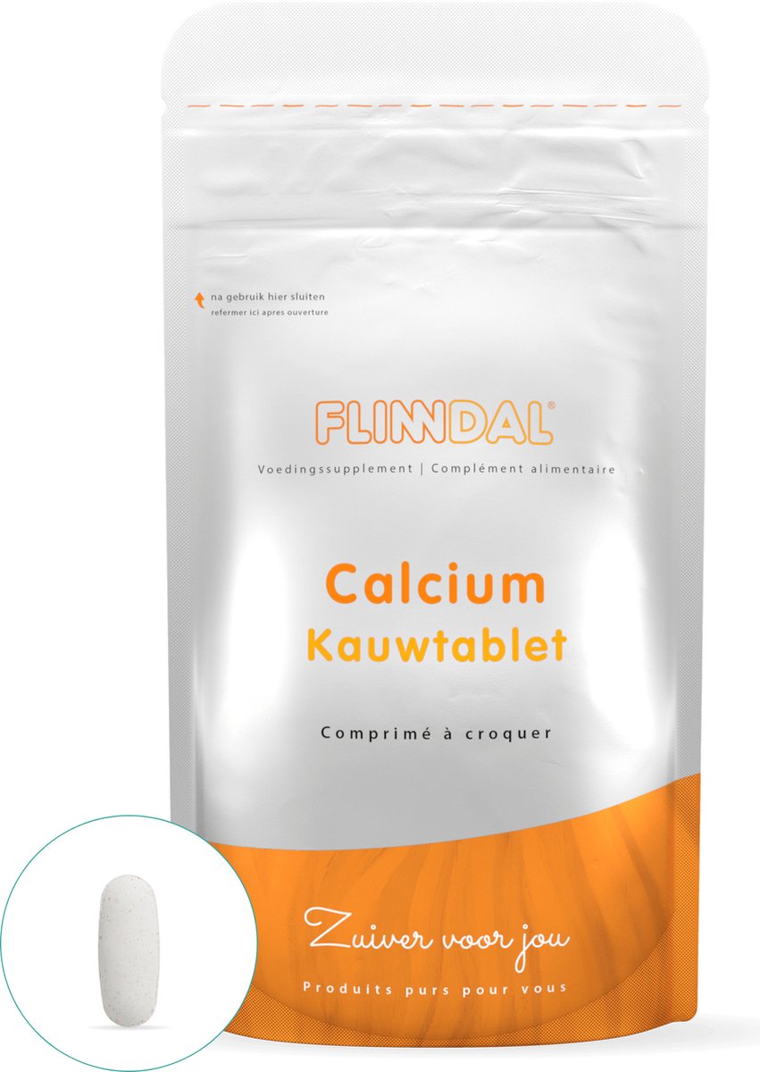 Goedkoopste Flinndal Calcium Kauwtablet - Voor Botten en Tanden - Met Vitamine D - 30 Tabletten