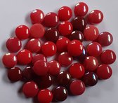 Mozaiek Steentjes Glas Rond 12mm Optic Drops Rood 250 gram