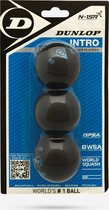 Dunlop INTRO - Squashballen beginner - 3 ballen - zwart