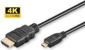 Microconnect HDM19192V2.0D, 2 m, HDMI Type D (Micro), HDMI Type A (Standard), 4096 x 2160 pixels, Compatibilité 3D, Noir