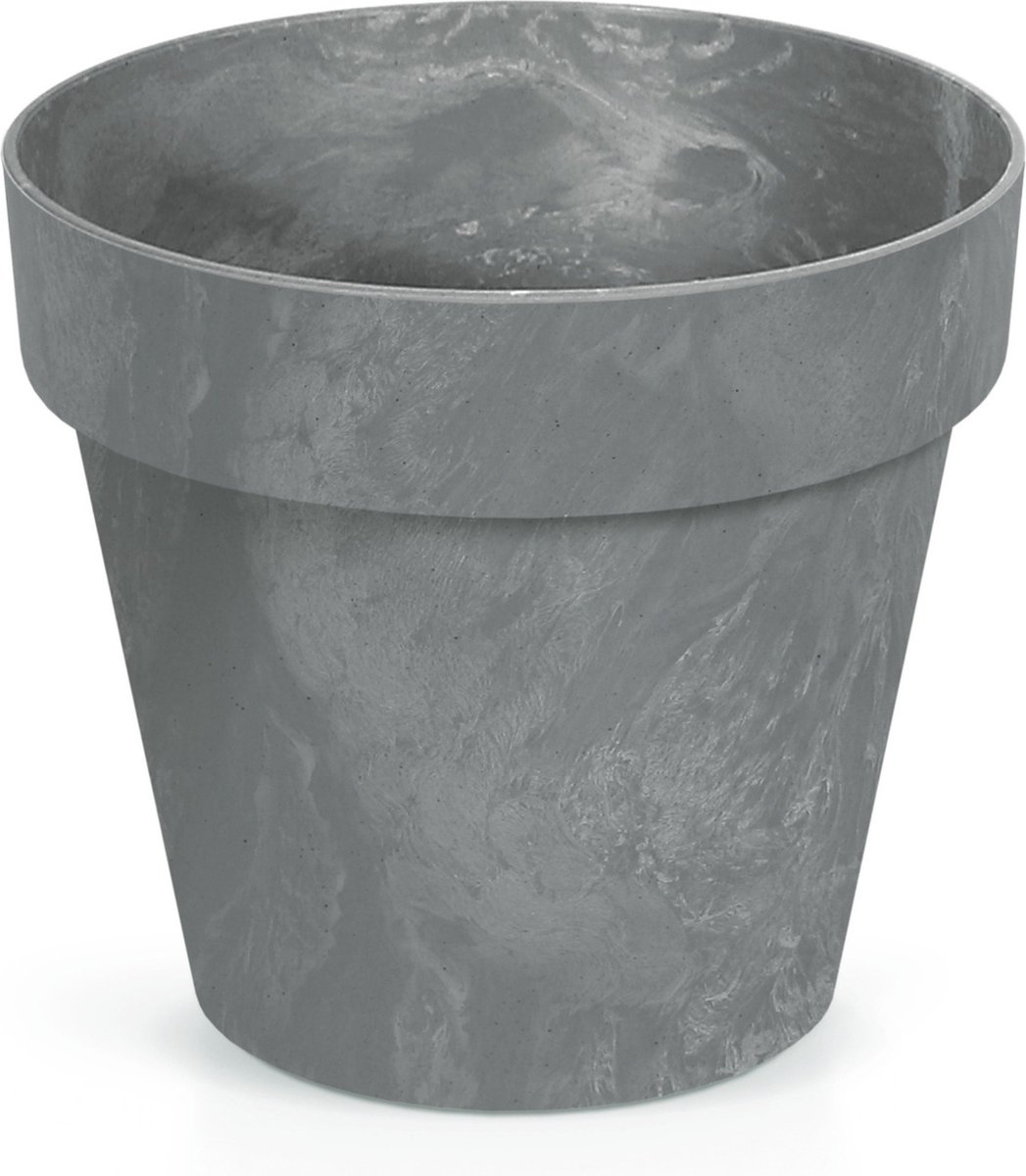 Prosperplast Bloempot/plantenpot - betonlook - grijs - kunststof - Dia 14 cm - buiten/binnen