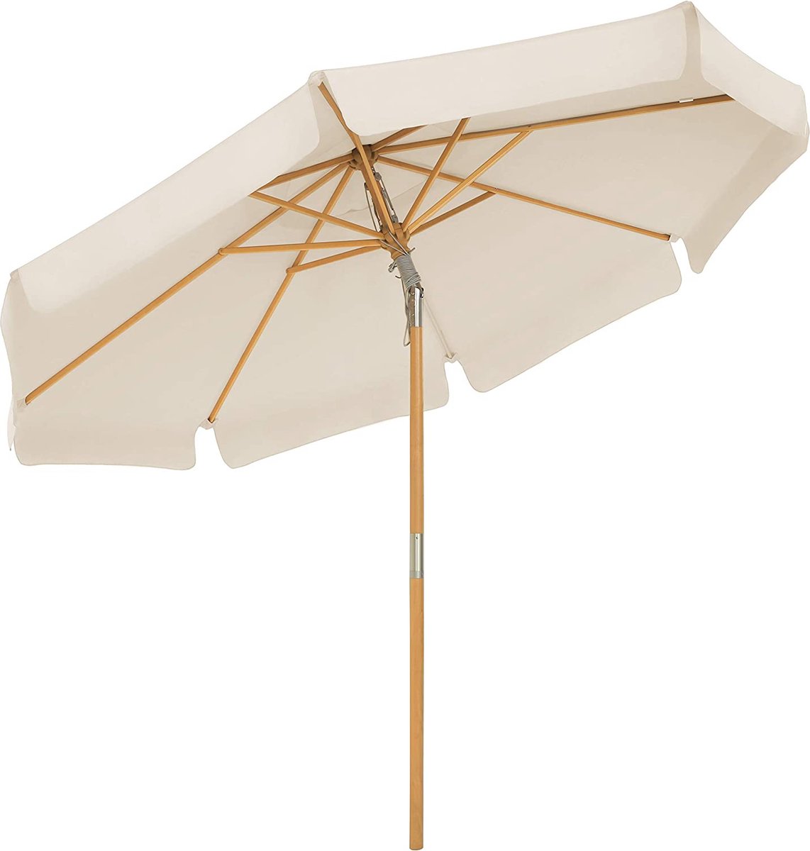 MIRA Home - Parasol - Strandparasol - Beige - Hout/Metaal - 16x16x149