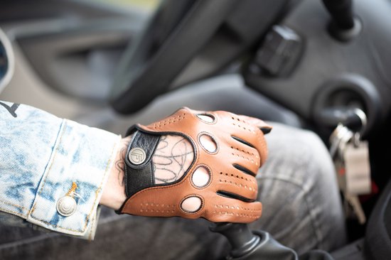 Riparo Winterhandschoenen voor heren, Nappa lederen jurk, rijhandschoenen fleece voering, BRON, XXL
