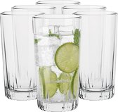 Longdrinkglazen Tumbler Waterglazen Glas Sapglazen Drinkglazen Long Drink Highball Cocktailglas | Vaatwasmachinebestendig | Verzameling Gina | 340 ML | Set van 6